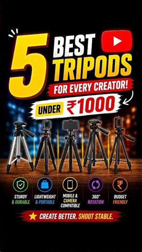 Top 5 Best Tripods Under ₹1000 🔥 #Shorts #ProeGyan