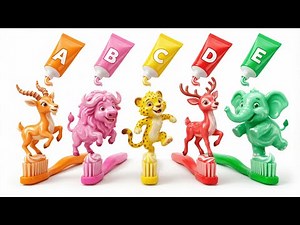 ABC Colorful Toothpaste Animals | ABC Song For Kids | Little Bunny Learns