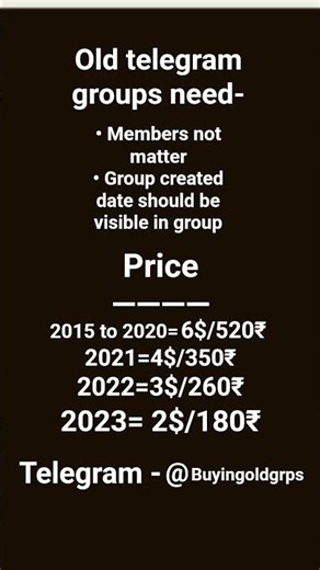 Buying Old Telegram Groups For High Price| Message In Telegram - @Buyingoldgrps #oldgroups#telegram