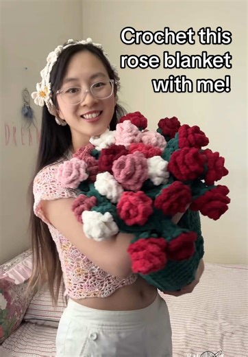 Crochet the Enchanted Roses Bouquet Blanket Step-by-Step