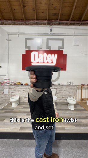 Cast Iron Replacement Flange 💪 Oatey Twist-N-Set is a heavy duty Cast Iron Flange with a gasket that expands to fit inside of service weight, heavy weight and no hub pipe. #oatey #plumber #plumbing #toilet #repair | Oatey