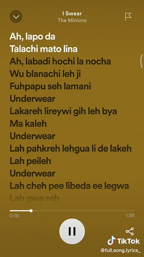 Minions I Swear Lyrics and Song