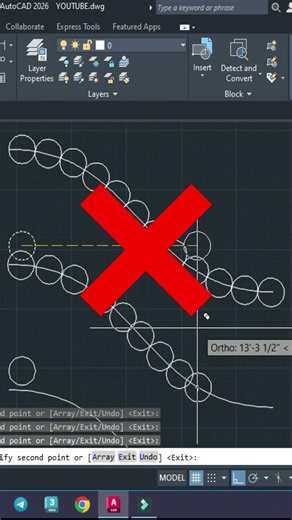 Path Array in AutoCAD || #shorts #ytshorts