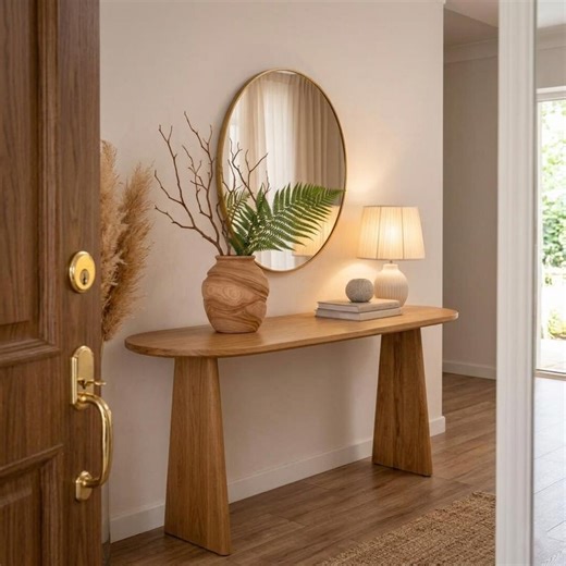 Mid Century Modern Wood Console Table, Entryway Table, Minimalist Hallway Table, Solid Wood Sofa Table, Scandinavian Home Decor - Etsy