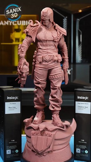 SANIX3D on Instagram: "Judge Dredd ⚖️ This video presents the assembly process of the 3D printed Judge Dredd model. The piece was produced at 1:6 scale, using premium resin from @inslogic3d , with a custom blend of Chestnut Red and Blue Grey colors. The result highlights the fidelity of the details and the depth of the textures, bringing the legendary law enforcer to life with cinematic accuracy. ⚖️🔫 The STL files for this model can be downloaded : 👉 PATREON / SANIX3D 👉 www.sanix3d.com #judge