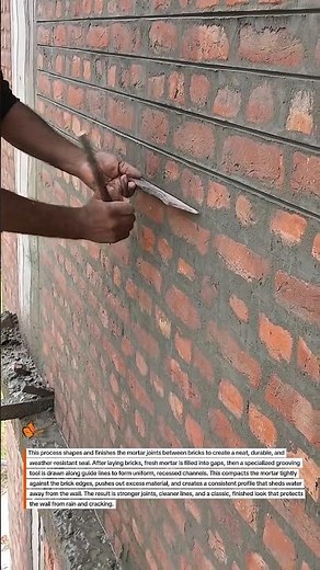 Perfect Brick Joints! Professional Pointing & Groove Technique 🧱✨