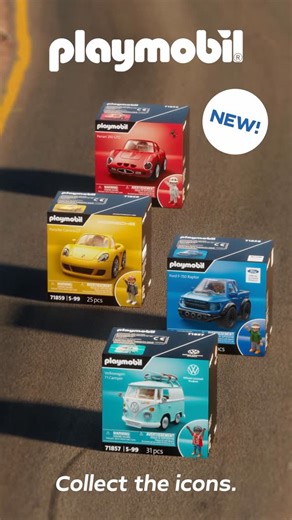 PLAYMOBIL on Instagram: "Ferrari, Porsche, Ford, VW! 🚘 🚕 🛻 🚌 Better make some space, the ultimate convoy is here! PLAYMOBIL X Ferrari 250 GTO 71856 | PLAYMOBIL X Porsche Carrera GT 71859 | PLAYMOBIL X Ford F-150 Raptor 71858 | PLAYMOBIL X Volkswagen T1 Camper 71857"