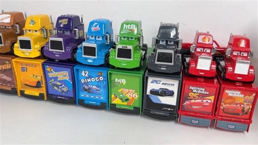 迪士尼皮克斯汽车拆箱评论_完整闪电麦昆，Tow Mater，哈德逊博士，克鲁兹，麦克