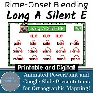 Digital Resources Long A CVCE Word Lists for Daily Decoding Strategies