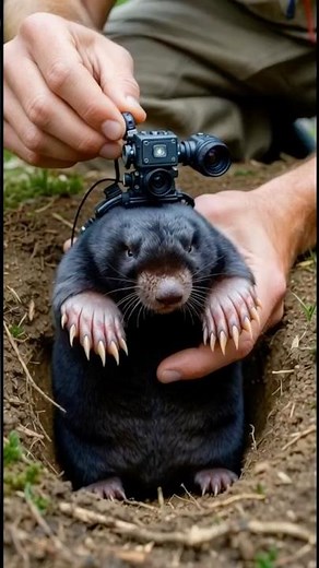A European Mole Digs Through Total Darkne #wildlife #wildlifeshorts