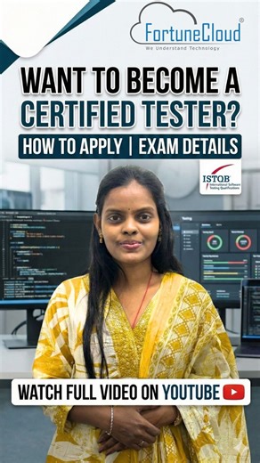Fortune Cloud Technologies Private Limited on Instagram: "Want to become a Certified Tester? Certification can level up your testing career.Learn the complete process—from application to exam—watch full video on our YouTube channel.. #FortuneCloud #CertifiedTester #TestingCareer #SoftwareTesting #QAEngineer #TestingCertification #CareerInTesting #TechCareers #LearnTesting #ExamPreparation #YouTubeLearning #Explore #ExplorePage"