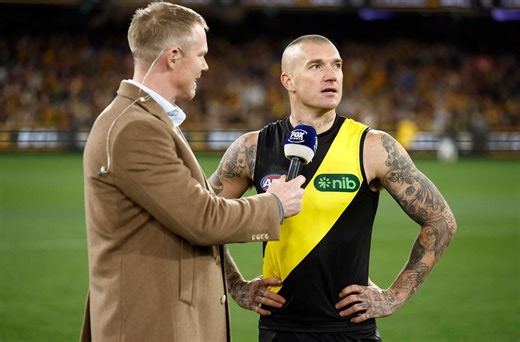 Every word from Dustin Martin’s emotional post-match interview following his milestone 300th AFL game on Saturday