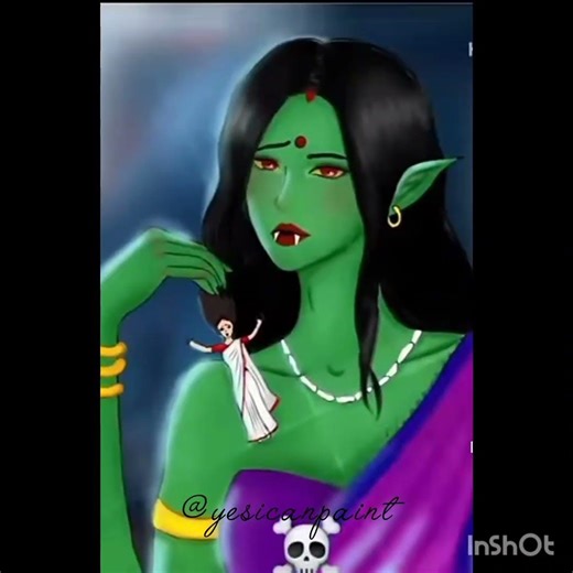 cartoon bhootni 🤡 vs anime bhootni 💀# trending#someting new #@yesicanpaint ,