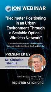 Mark your calendars ✏️ for this ION Webinar featuring "Decimeter Positioning in an Urban Environment Through a Scalable Optical-Wireless Network" from the Fall Issue of NAVIGATION on Wednesday, November 1 at 12:00 p.m. EDT. Register now through the link in our bio! | Institute of Navigation | Facebook