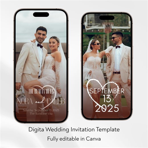 Animated Wedding Invitation Template | RSVP Wedding Video | Editable Canva Digital Invite - Etsy