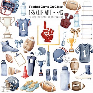 Football Clipart PNG Bundle - Digital Download 130 Sports Clip Art , Printable Designs - Etsy