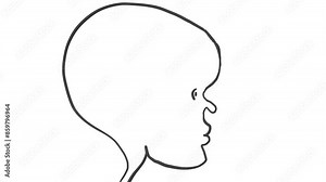 The heads of cartoon people, both men and women, change on the screen. You can place text, a logo or something else inside the head.