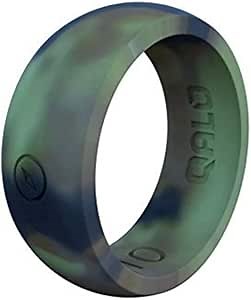 QALO Men's Rubber Silicone Ring, Step Edge Q2X or Chevron Rubber Wedding Band, Breathable, Durable Rubber Wedding Ring for Men, Multi Colors