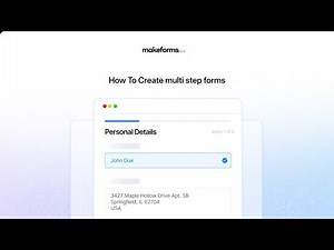 How to create Multi Page / Step Forms