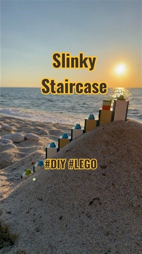Beach Slinky Staircase 🏖️✨ #lego #scienceproject