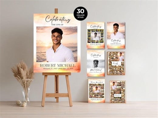 Welcome Sign Funeral Memorial Banner Funeral Photo Collage Memory Funeral Welcome Photo Celebration of Life Signs in Loving Memory Signage - Etsy