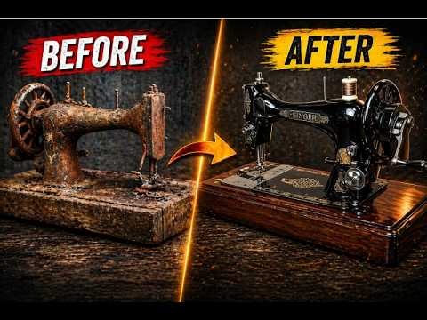 Restoring a 100-Year-Old Sewing Machine 😱 From Rust to Stunning Masterpiece!