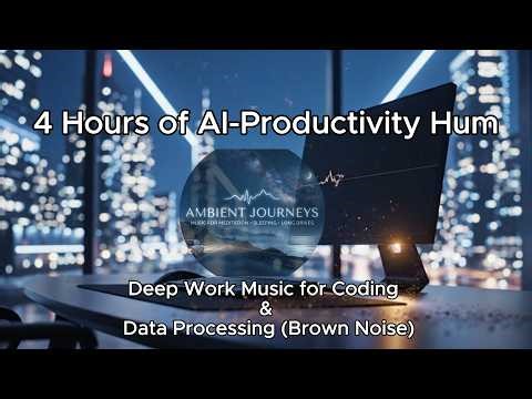 4 Hours of AI-Productivity Hum 🎧 Deep Work Music for Coding & Data Processing (Brown Noise)