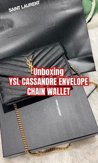 Unboxing YSL CASSANDRE ENVELOPE CHAIN WALLET #glowwithtinahuynh #tinahuynh #wallet #unboxing #ysl