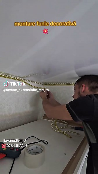 Montare Funie Decorativă pentru Tavane Extensibile în Moldova