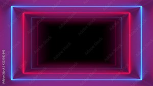 3d abstract geometric endless dark tunnel move background, loop animation Stock Video