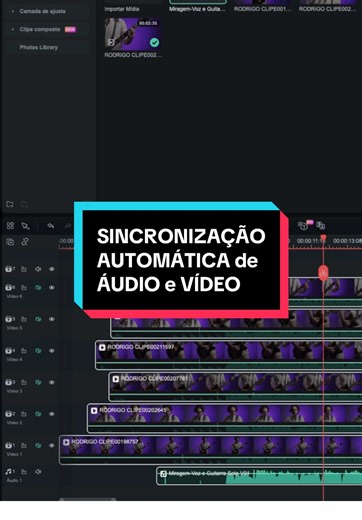 Auto Sincronização de Áudios - Filmora 🎧 Áudio Alinhado em Segundos! Chega de perder tempo tentando sincronizar áudio e vídeo manualmente! Com a Auto Sincronização do Filmora, o ajuste acontece automaticamente, garantindo mais precisão e praticidade na edição. Quem mais ama essa função? #wondershare #filmora #videotips #editordevideo #dicasdereels #tipsandtricks