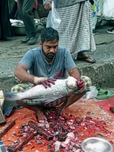 Big Size Katla Fish Cutting | 🔥Giant Katla Fish Cutting & Cleaning | Freshwater Fish Processing🔥