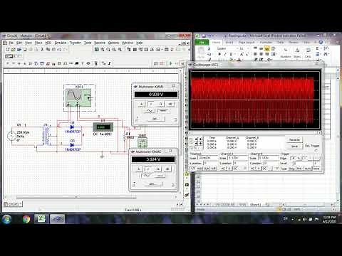 Full Wave Rectifier Without Filter Circuit Simulation using Multisim