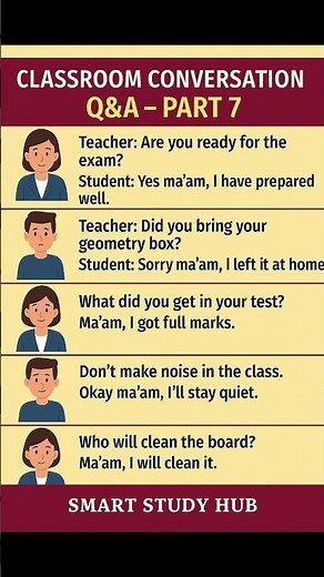 "Classroom English Q&A – Part 7 🧠 | Daily English Speaking Practice | Smart Study Hub"