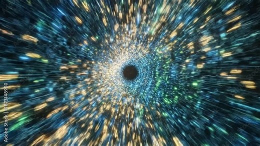 Cosmic Vortex: An abstract, awe-inspiring scene of a celestial body, captured in a dynamic swirl of lights and dark void, hinting at the unknown mysteries of the universe.