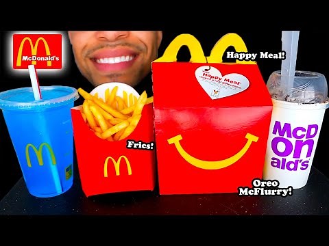 MCDONALD'S CHEESEBURGER HAPPY MEAL OREO MCFLURRY ICE CREAM FRIES EATING SHOW SOUNDS TOYS JERRY KIDS