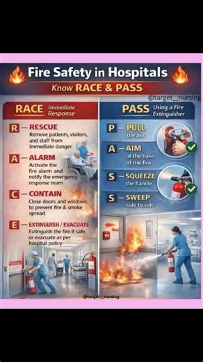 FUTURE NURSING OFFICER 🩺❤️ on Instagram: "Fire safety in hospitals is extremely important because patients cannot always escape on their own. Hospitals must have fire alarms, smoke detectors, emergency exits, fire extinguishers, and trained staff. Regular fire drills help everyone know what to do in an emergency. Good fire safety protects patients, doctors, and hospital property and saves lives . #FireSafety #HospitalCare #SafetyFirst #HealthcareHeroes #EmergencyPreparedness . Fire prevention H