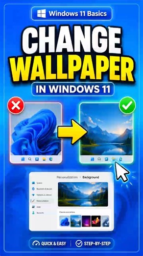 How to Change Wallpaper in Windows 11 🖼️#windows11