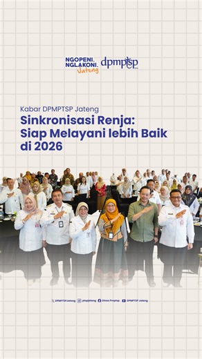 DPMPTSP Provinsi Jawa Tengah on Instagram: "Di balik layanan yang prima, ada perencanaan yang matang! Intip keseruan kami hari ini dalam agenda Sinkronisasi Program Kegiatan Renja 2026. Rapat ini bukan sekadar formalitas, tapi momen kami "merapatkan barisan" demi menghadirkan inovasi layanan perizinan dan investasi yang makin memudahkan masyarakat Jawa Tengah. Semangat terus untuk memberikan yang terbaik! Bagaimana harapanmu untuk pelayanan publik di Jawa Tengah ke depannya? Tulis di kolom komen