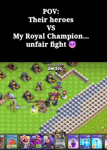 Royal Champion said “I’ll handle this alone” 👑..#coc #clashofclans #games #supercell #gaming