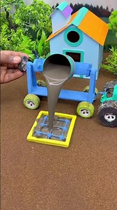 Home Beautiful Mini Tractor Making CementPillar | DIY Real Working ConstructionMachine #shortvideo