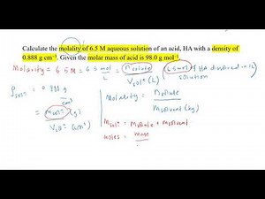 Use Molarity and Density to find out Molality
