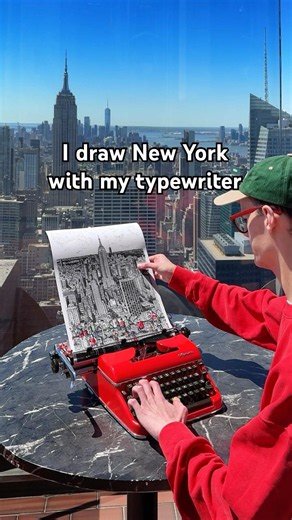 I draw new york with my typewriter | ASMR Art #art #satisfying