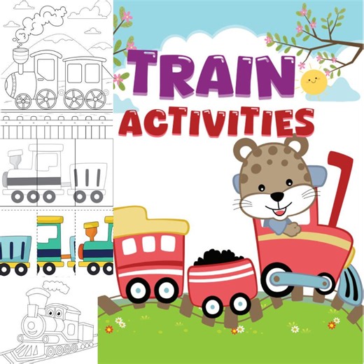 Train Activities for Kids Printable, Train Coloring Pages & Worksheets, Preschool Learning Pack, Toddler Busy Book PDF, Transportation Theme - Etsy
