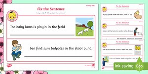 KS1 Spring Fix the Sentence Activity Mat Pack
