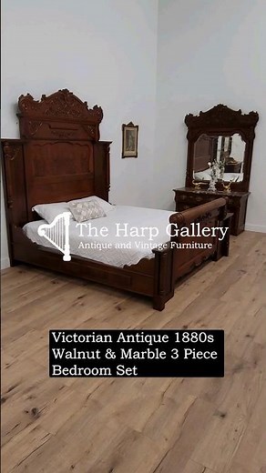A closer look at a beautifully restored 1880s Victorian bedroom set!