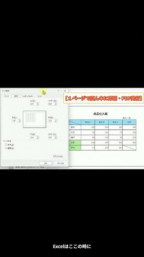 印刷設定のまとめ｜横向き、中央揃え#Excel #エクセル #PDF #PDF保存 #Excel初心者 #パソコン初心者 #仕事効率化 #Excel講座 #パソコンのいろは #業務効率化