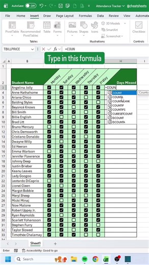 Attendance Tracker in Excel‼️ #excel