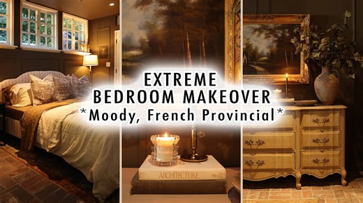 Extreme moody bedroom makeover before and after reveal