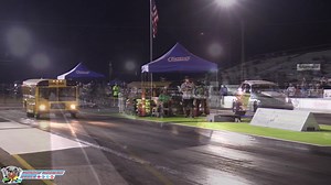 DUELING WHEELSTANDERS! The Cool Bus Fun System and Walking Tall PT Cruiser battle it out wheelstander style at Edgewater Sports Park during NITRO CHAOS. Flames, wheelies, and a salute - got to love it. What has been your favorite wheelstander? | Monday Morning Racer